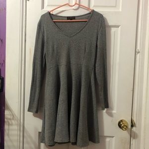 Gray Longsleeved Skater Dress